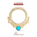 CANNER-Boucles d'oreilles créoles en argent regardé 925 turquoise pour femme or 18 carats piercing