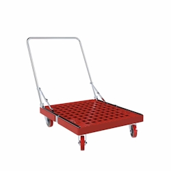 Rollplatte KU rot, 724 x 815 mm, ø 125 PU, mit klappbarem Schiebebügel ME Cr 3 Image