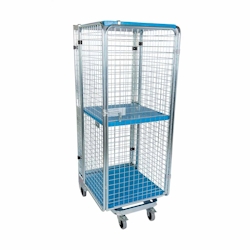 Rollbehälter nestbar ADB 1600 KU, 725 x 820 mm, 5-seitig, Dach KU, 1 Tür, 1 ZWB KU klappbar, Cr 3 Image