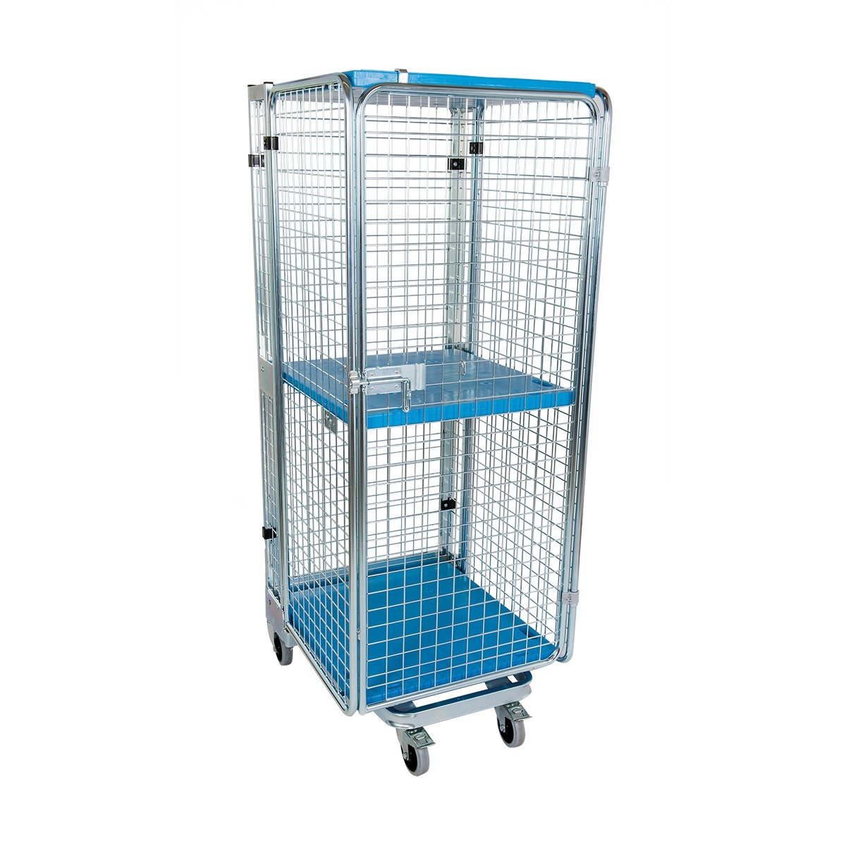 Rollbehälter nestbar ADB 1600 KU, 725 x 880 mm, 5-seitig, Dach KU, 1 Tür, 1 ZWB KU klappbar, Cr 3 Image