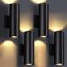 Integrated LED Cylinder Up Down Wall Light Outdoor, Aluminum Waterproof, 4 Pack