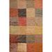 Modern Checkered Oriental Area Rug Handmade Moroccan Jute Carpet - 4'6" x 6'7"
