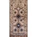 Geometric Beige Lori Persian Vintage Area Rug Hand-knotted Wool Carpet - 4'0" x 8'4"