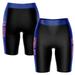 Women's Black/Blue Louisiana Tech Bulldogs Plus Size Striped Design Bike Shorts