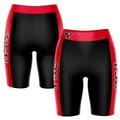 Women's Black/Red Youngstown State Penguins Striped Design Bike Shorts