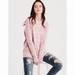 American Eagle Outfitters Sweaters | American Eagle Women's Pink/Gray Striped Jegging Fit Crew Neck Sweater Size S | Color: Gray/Pink | Size: S