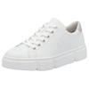 Plateausneaker RIEKER, Damen, Gr. 38, weiß, Lederimitat, sportlich, Schuhe, in monochromer Optik, Freizeitschuh, Halbschuh, Schnürschuh, Topseller