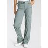 Cargohose KANGAROOS, Damen, Gr. 50, N-Gr, grün (khaki, grau), Web, Obermaterial: 50% Baumwolle, 46% Polyamid, 4% Elasthan, unifarben, kontrastfarbene Details, casual, bequem bodenlang, Hosen, mit besonderem Taschen-Design