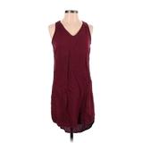 Old Navy Casual Dress - Shift V Neck Sleeveless: Burgundy Print Dresses - Women's Size X-Small