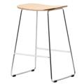 LeisureMod Melrose Modern Wood Counter Stool With Chrome Frame in Natural - LeisureMod MS26NW
