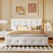 Queen Size Upholstered Platform Bed with Classic Headboard & 4 Drawers