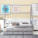 Twin Wooden Daybed with Trundle & 2 Storage Drawers, Extendable Bed