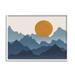 Stupell Industries Rising Sun Jagged Layered Mountain Range Peaks Graphic Art White Framed Art Print Wall Art Design by JJ Design House LLC