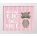 Robinson Tamara 18x15 White Modern Wood Framed Museum Art Print Titled - Dream Big Raccoon - Pink