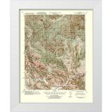 USGS 12x14 White Modern Wood Framed Museum Art Print Titled - Gilroy Hot Springs California Quad - USGS 1940