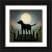 Fowler Ryan 12x12 Black Ornate Wood Framed with Double Matting Museum Art Print Titled - Moonrise Black Dog