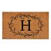 Rustic Leaf Vine Monogrammed Doormat 17 x 29 (Letter H)