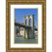 Lord Fred 11x14 Gold Ornate Wood Framed with Double Matting Museum Art Print Titled - NY New York City Brooklyn Bridge and Manhattan