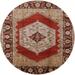 Ahgly Company Machine Washable Indoor Round Industrial Modern Light Copper Gold Area Rugs 8 Round