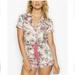 Victoria's Secret Intimates & Sleepwear | Floral White And Pink Striped Satin Romper | Color: Pink/White | Size: S