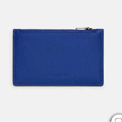 Coach Accessories | Coach Zip Card Leather Sport Blue | Color: Blue | Size: Os
