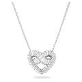 Swarovski Matrix Heart Shaped Necklace, Various Cuts of White Crystal in a Rhodium Plated setting, from the Matrix Collection