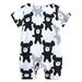 TOWED22 Baby Boys Romper Onesie Baby Boy Valentine s Day Romper Heart Printed Long Sleeve Jumpsuit Spring Fall Onesies Ruffle One-Piece Clothes Black