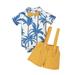 KmaiSchai Dinosaur Outfit For Boys Kids Boy Outfits Clothes Short Sleeve Coconut Tree Prints Bow Tie Romper Shorts Pants Set Suspenders Baby 3 Piece Outfit Boy Toddler Boy Easter Outfit 6 Month Old