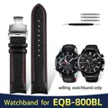 Bracelet en cuir pour hommes 22mm pour CASIO EQB-800BL EQB-900 EQB-500 / 501