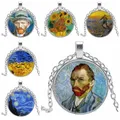 Collier cabochon en verre étoilé pour enfants pendentif d'art de charme peinture de célébrité Van