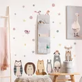 Autocollants muraux d'animaux de dessin animé de style nordique fond pour enfants salon chambre à