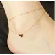 Bracelet de cheville en or pour femmes Sexy amour cœur Double chaîne bijoux de pied vente en