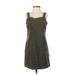 Express Casual Dress - Shift Sweetheart Sleeveless: Green Print Dresses - Women's Size 3