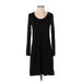 Gap Casual Dress Scoop Neck Long sleeves: Black Print Dresses - Women's Size X-Small