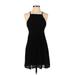 Hollister Casual Dress - A-Line Halter Sleeveless: Black Print Dresses - Women's Size X-Small