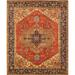 Canvello Serapi Hand-Knotted Rust/Navy Wool Area Rug- 9'9" X 14'2" - Rust - Navy - 9'11" X 14' 2"