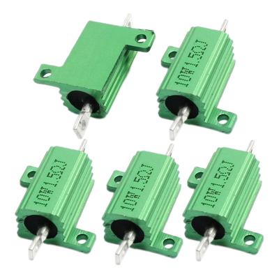 5Pcs 1.5 Ohm 10W Aluminium Shell Heatsink Wirewound Load Resistors - Green