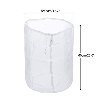 80 Mesh Paint Filter Bag 17.7" Dia Nylon Strainer with Drawstring 2Pcs - White