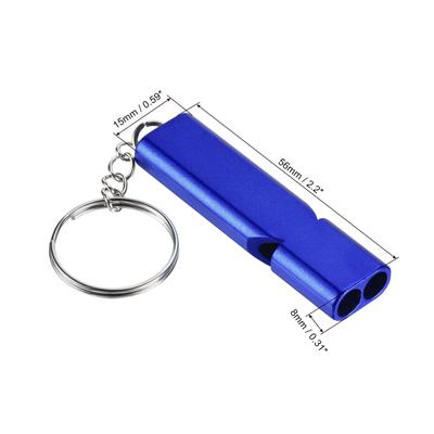 4Pcs Emergency Survival Whistle, Double Tubes Whistles Super Loud, Dark Blue - Dark Blue