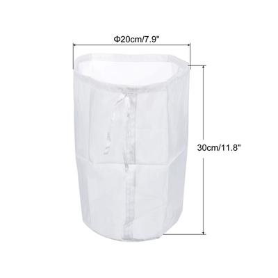 80 Mesh Paint Filter Bag 7.9" Dia Nylon Strainer with Drawstring for Filtering - White