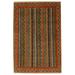 Canvello Hand Made Modern All Over Indo Gabbeh Rug - 6'6'' X 9'9'' - Orange - 6'1'' X 9'0''