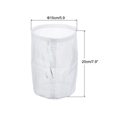 100 Mesh Paint Filter Bag 5.9" Dia Nylon Strainer with Drawstring for Filtering - White