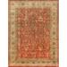 Canvello Tabriz Hand-Knotted Lamb's Wool Area Rug- 9'2" X 12' - Rust - Ivory - 8'11" X 11'11"