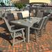 Glennville Commercial 7- Piece Outdoor Dining Set 42x72