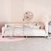 Twin Upholstered Daybed with Carton Ears Shaped Headboard, Low Platform Bed Frame with Rails for Kids Girls Boys Teens