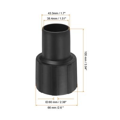 38mm to 60mm ID Vacuum Hose Reducer Adapter Cleaner Hose Converter Coupler Black