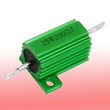 Green Aluminum Housed Clad Wirewound Resistor 200 Ohm 25 Watt