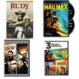 Assorted 4 Pack DVD Bundle: Rudy : Mad Max: Fury Road Special Edition : 2 Movies: 300 / 300: Rise of an Empire : 3 Movies: Mad Max Fury Road Road Warrior Beyong Thunderdome