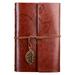 Biplut 1Pc 80 Sheets Vintage Loose Leaf Diary Journal Blank Notebook School Stationery (Brown L)