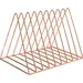 Casewin Files Folder Stand Desktop File Organizer Triangle Wire Magazine Holder Book Shelf 9 Slot File Sorter Eye-catching Decoration for Indoor Office Home Photography Props(Rose Gold)